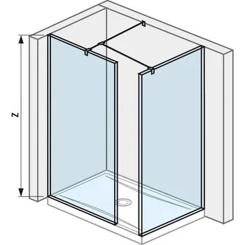 Skleněná stěna walk-in pro sprchovou vaničku 1200/1300x900 mm Cubito pure Stříbrná/Transparentní sklo H2684240026681