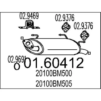 Auto-moto Zadní tlumič výfuku MTS 01.60412