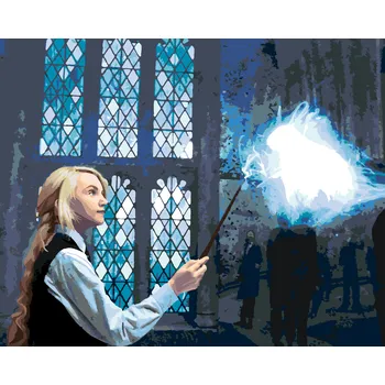 ZUTY Malování podle čísel - LENKA ČARUJE PATRONA (HARRY POTTER) Rozměr: 40x50 cm, Rámování: bez rámu a bez vypnutí plátna