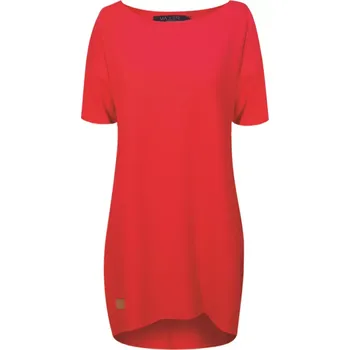 Dámské šaty Dámské teplákové mikino-šaty DRESSY ČERVENÉ krátký rukáv - ČEKSÁ VÝROBA - MDRREKRS