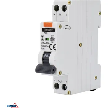 Rozvaděč Schelinger Proudové chrániče s jističem Schelinger, 30mA, 6kA 1 mod. Typ chrániče s nadpr. ochranou 1mod.: charakteristika B 20A, 30mA typ AC