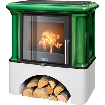 Krbová kamna ABX Abx Ikaria Exklusive - bílý sokl - zelená
