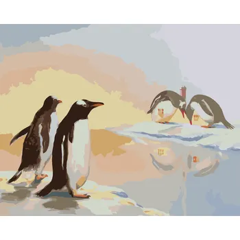 ZUTY Malování podle čísel - TUČNÁCI A CHATA (D. RUSTY RUST) Rozměr: 40x50 cm, Rámování: bez rámu a bez vypnutí plátna