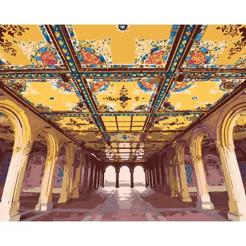 ZUTY Malování podle čísel - MOZAIKA BETHESDA, NEW YORK, USA (TED DAVIS) Rozměr: 40x50 cm, Rámování: bez rámu a bez vypnutí plátna