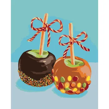 ZUTY Malování podle čísel - JABLKO V ČOKOLÁDĚ A KARAMELU (MYROSLAVA VOLOSCHUK) Rozměr: 40x50 cm, Rámování: bez rámu a bez vypnutí plátna