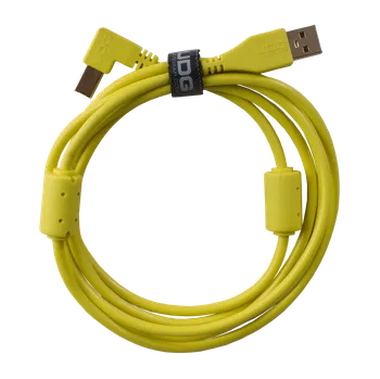 Datový kabel UDG Ultimate Audio Cable USB 2.0 A-B Yellow Angled 2m (USB kabel, délka 2m, úhlový, žlutá barva)