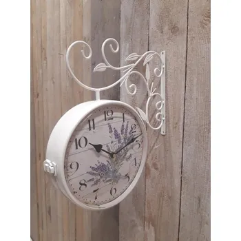 Hodiny Bílé hodiny s levandulí bílé