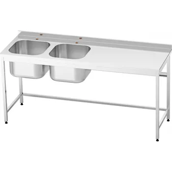 Nerezový dřez GG Nerezový stůl s dvojdřezem vlevo 1800x700x850mm, dřez 500x400x300mm