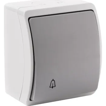 vypínač Viplast K101 šedá/grafit - Zvonkový spínač se znakem zvonku, řazení 1/0