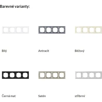 vypínač Abex Rámečky - série PERLA barva: antracitová - 4-rámeček