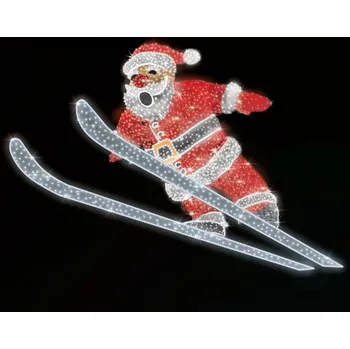 Vánoční osvětlení Polamp POL-0801 - 3D dekorace - Santa na lyžích - 200 X 250CM