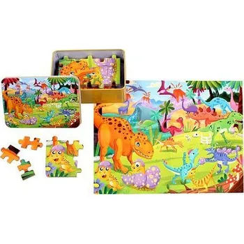 Puzzle Merco Dinosaurus v plechové krabičce 100 dílků