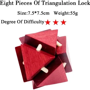 Hlavolam Dřevěný hlavolam - Osm kusů zámku