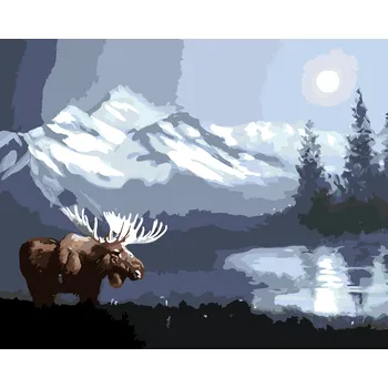 ZUTY Malování podle čísel - LOS NA PLÁNI ZA SVITU MĚSÍCE (D. RUSTY RUST) Rozměr: 40x50 cm, Rámování: bez rámu a bez vypnutí plátna