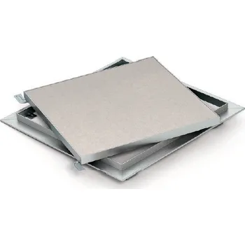 Revizní dvířka Revizní dvířka lisovaná vyndávací STROP s deskou SDK 12.5 GKB, s tlačným zámkem konstrukce US Barva: Bílé, Velikost: 150x150