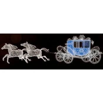 Vánoční osvětlení Polamp POL-0985 - 3D dekorace - Koňské spřežení - 260 x 850 x 225 cm