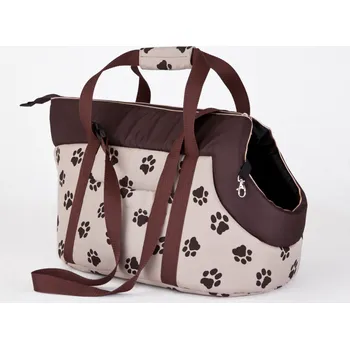 Pelíšek pro psa HobbyDog Taška pro psa cestovní - béžová packy Velikost: R2 - 25 x 50 cm