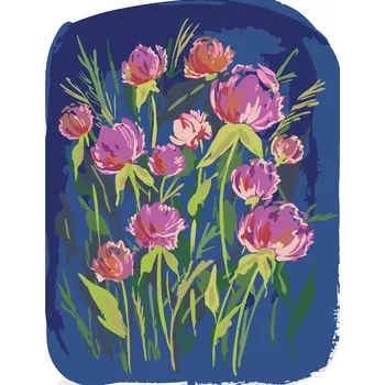 ZUTY Malování podle čísel - RŮŽOVÉ PIVOŇKY NA NOČNÍ LOUCE (ALEXANDRIA GILBERT) Rozměr: 40x50 cm, Rámování: bez rámu a bez vypnutí plátna