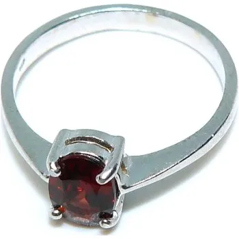 Prsten Stříbrný prsten přírodní granát - T1247 (Stříbrný prsten s přírodním granátem 6x4 mm)