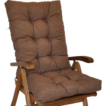 Podsedák Nábytek PEGAS Polstr na teakové zahradní křeslo vysoké - látka hnědý melír