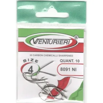 Rybářský háček 10ks - Háček Venturieri 8091 NI Velikost 10