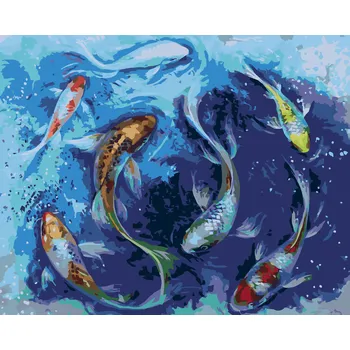 ZUTY Malování podle čísel - JAPONSKÉ RYBKY Rozměr: 40x50 cm, Rámování: bez rámu a bez vypnutí plátna
