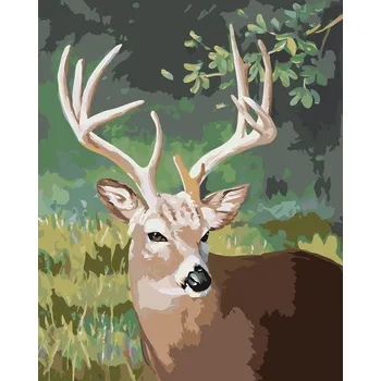 ZUTY Malování podle čísel - PORTRÉT SRNEC (D. RUSTY RUST) Rozměr: 40x50 cm, Rámování: bez rámu a bez vypnutí plátna