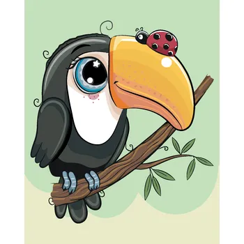 ZUTY Malování podle čísel - BERUŠKA A TUKAN Rozměr: 40x50 cm, Rámování: bez rámu a bez vypnutí plátna
