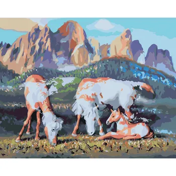 ZUTY Malování podle čísel - KONĚ NEBO MAPA SVĚTA (D. RUSTY RUST) Rozměr: 40x50 cm, Rámování: vypnuté plátno na rám