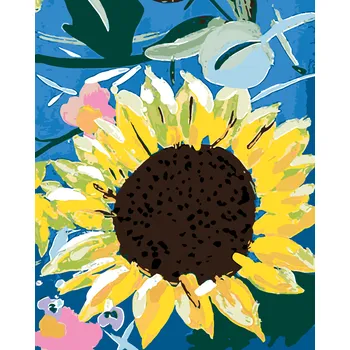 ZUTY Malování podle čísel - SLUNEČNICE A LISTY (ALEXANDRIA GILBERT) Rozměr: 40x50 cm, Rámování: bez rámu a bez vypnutí plátna
