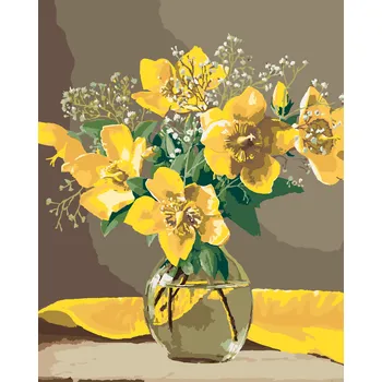 ZUTY Malování podle čísel - ZÁTIŠÍ TŘEZALKA VE SKLENĚNÉ VÁZE (PIETER WAGEMANS) Rozměr: 40x50 cm, Rámování: bez rámu a bez vypnutí plátna