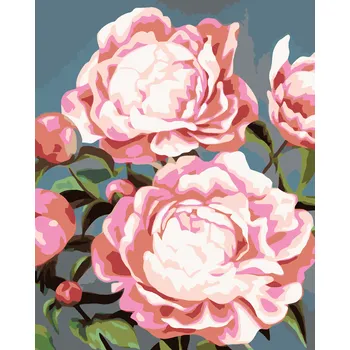 ZUTY Malování podle čísel - PIVOŇKY 5 (MYROSLAVA VOLOSCHUK) Rozměr: 40x50 cm, Rámování: bez rámu a bez vypnutí plátna