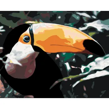 ZUTY Malování podle čísel - TUKAN V LESE Rozměr: 40x50 cm, Rámování: bez rámu a bez vypnutí plátna