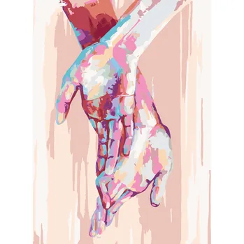 ZUTY Malování podle čísel - ABSTRAKTNÍ DLANĚ II Rozměr: 40x50 cm, Rámování: vypnuté plátno na rám