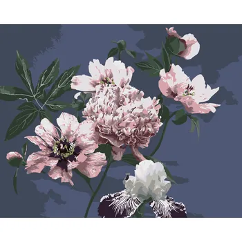 ZUTY Malování podle čísel - PIVOŇKY NA ČERNÉM POZADÍ Rozměr: 40x50 cm, Rámování: bez rámu a bez vypnutí plátna