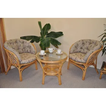 Zahradní sestava Nábytek PEGAS Ratanová sedací souprava Bahama malá polstr MAXI levandule