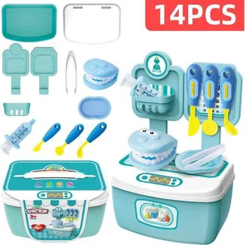 Dětská kuchyňka Dětská kuchyňka, nářadí, zubař, kadeřnictví v kufříku - zubař