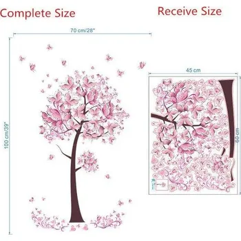 Samolepící dekorace Originální samolepka na stěnu | nálepka na zeď - Strom s motýli a srdci