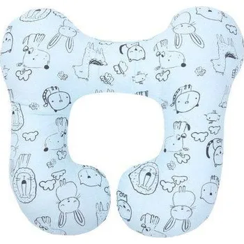 Dekorativní polštářek Polštářek za krk | podhlavníček do kočárku, styl medvídek - Modré zvíře