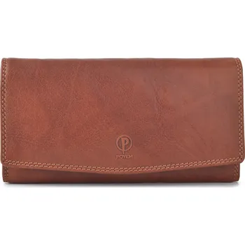 Peněženka Dlouhá kožená peněženka Poyem 5215 koňakově hnědá