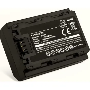TopTechnology Baterie NP-FZ100 1600mAh Li-Ion 7,2V - neoriginální příslušenství pro fotoaparáty SONY