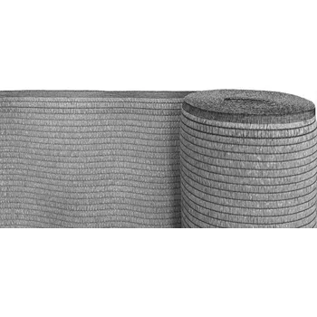 zahradní zástěna Stínící tkanina - síť na plot světle šedá 200g/1m² zastínění 100% 1,2m 20m