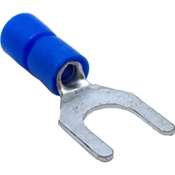 Kabelové oko Tracon electric Izolované Cu lisovací vidlice modré 2,5mm² 2,5mm2 / M4