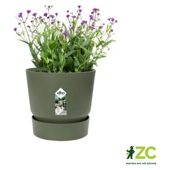 Obal na květináč Obal Greenville Round - leaf green 25 cm