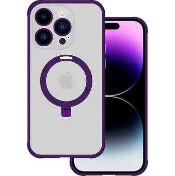 Pouzdro na mobilní telefon Tel Protect Magical Magsafe Stand Case pro Iphone 15 Pro Max fialový
