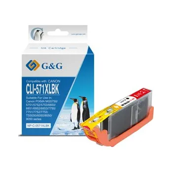 G&G kompatibilní ink s CLI571BK XL, black, 10,8ml, ml NP-C-0CL571XLBK, high capacity, Canon PIXMA MG5750, MG5751, MG5752, MG5753,