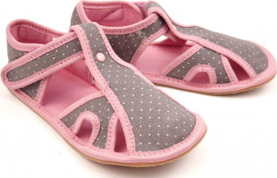 Ef Barefoot dívčí papuče 386 šedé tečky EUR 33