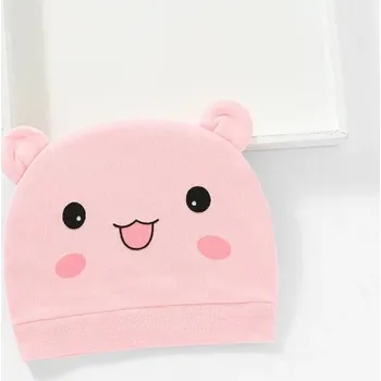 Čepice Dětská čepice se zvířátkem a oušky, pro novorozence - Růžová 2