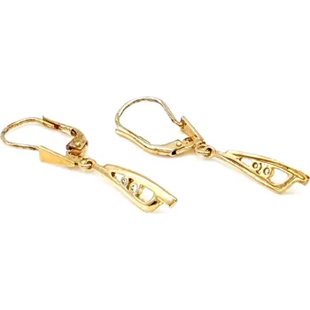 Náušnice Zlaté visací náušnice ze žlutého zlata zdobené zirkony