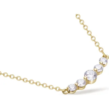 Řetízek biju Pozlacený řetízek 14k zlatem, spojená kolečka s čirými zirkony